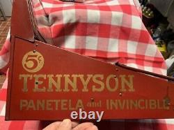 TENNYSON 5c 2 BOX CIGAR STORE TIN & GLASS HUMIDOR COUNTER POP ADV DISPLAY TIN