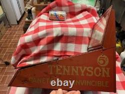 TENNYSON 5c 2 BOX CIGAR STORE TIN & GLASS HUMIDOR COUNTER POP ADV DISPLAY TIN