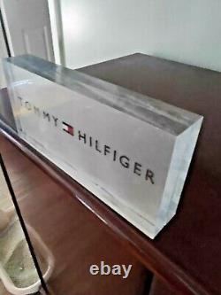 TOMMY HILFINGER BRAND ORIGINAL Lucite store display sign Sign 9 x 4 1/4 inches