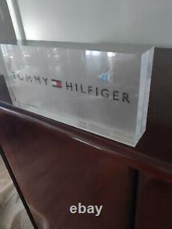 TOMMY HILFINGER BRAND ORIGINAL Lucite store display sign Sign 9 x 4 1/4 inches