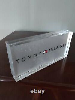 TOMMY HILFINGER BRAND ORIGINAL Lucite store display sign Sign 9 x 4 1/4 inches