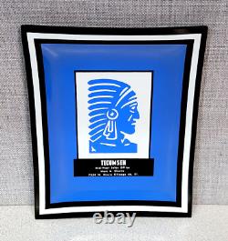 Tecumseh Small Engines Native American emblem Glass Ashtray Dish Chicago 1950's