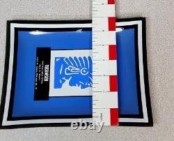 Tecumseh Small Engines Native American emblem Glass Ashtray Dish Chicago 1950's