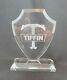 Tiffin Glass Co. Store Shelf Display Sign Clear Lucite