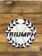 Triumph Motorcycles Vintage Glass Advertising Sign Store Display