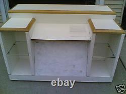 USED Store Fixture Nice Mobile CUSTOMER SERVICE DESK with Display Glass Shelves