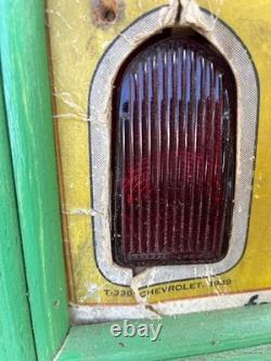 VERY RARE LYNX EYE 1940s AUTOMOTIVE RED GLASS TAIL LAMP LENS STORE DISPLAY