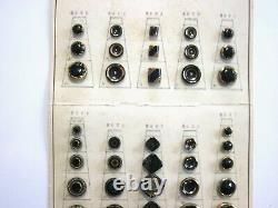 VINTAGE 1940's GERMAN BLACK GLASS BUTTON SALESMAN STORE DISPLAY COLLECTOR'S CARD