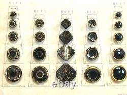 VINTAGE 1940's GERMAN BLACK GLASS BUTTON SALESMAN STORE DISPLAY COLLECTOR'S CARD