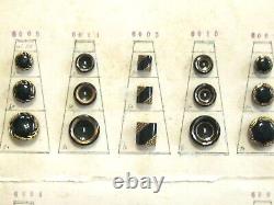 VINTAGE 1940's GERMAN BLACK GLASS BUTTON SALESMAN STORE DISPLAY COLLECTOR'S CARD