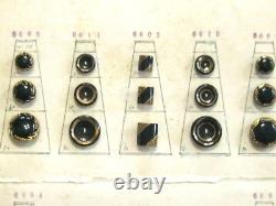VINTAGE 1940's GERMAN BLACK GLASS BUTTON SALESMAN STORE DISPLAY COLLECTOR'S CARD