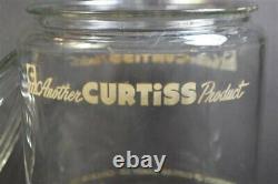 VINTAGE CURTISS CANDY GLASS ADVERTISING JAR with LID PEANUT STORE DISPLAY Chicago