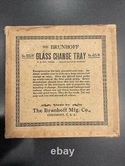 VINTAGE GLASS CHANGE TRAY, ADVERTISING RALEIGH CIGARETTES WithORIGINAL BOX 1920's