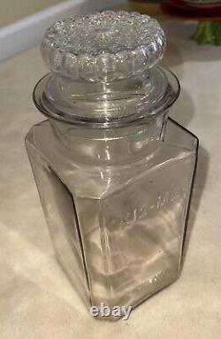 VINTAGE KIS-ME GUM LOUISVILLE KY GENERAL STORE GLASS DISPLAY JAR With LID