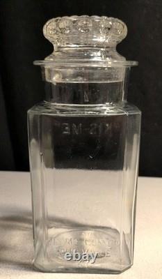 VINTAGE KIS-ME GUM LOUISVILLE KY GENERAL STORE GLASS DISPLAY JAR With LID