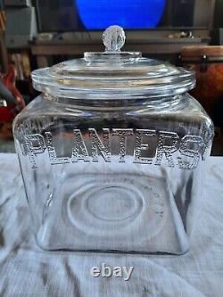 VINTAGE Planters Peanuts Glass Country Store Display Advertising Jar 6 Quart