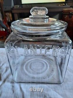 VINTAGE Planters Peanuts Glass Country Store Display Advertising Jar 6 Quart