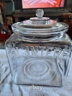 VINTAGE Planters Peanuts Glass Country Store Display Advertising Jar 6 Quart