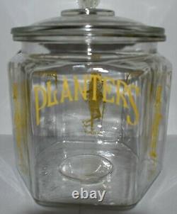 VINTAGE Planters Peanuts Store Display Advertising Glass Jar Container w LID