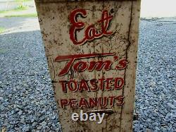 VINTAGE TOM's PEANUT DISPLAY CABINET METAL GLASS FRONT ORIGINAL STORE DISPLAY