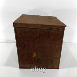 VTG Antique Hendricks Pretzels Company Store Counter Display Tin Glass Advertise