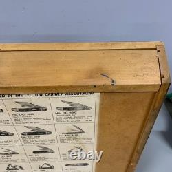 VTG General Store Colonial Pocket Knife Knives Countertop Display Case No Glass