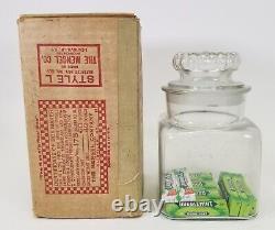 VTG Wrigley's Chewing Gum #3 Glass Counter Top Country Store Display Jar with Box