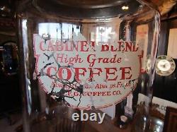 VTG XL Large Antique Counter Display COFFEE Jar General Store MFG CABINET BLEND