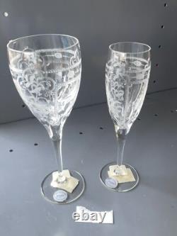 Varga Art Crystal Imperial 9.5 Water & 9 Champagne Glass Clear Store Display