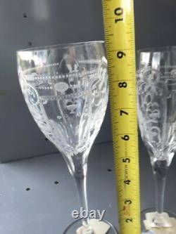 Varga Art Crystal Imperial 9.5 Water & 9 Champagne Glass Clear Store Display