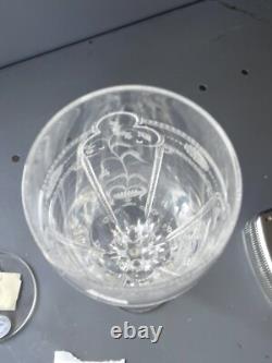 Varga Art Crystal Imperial 9.5 Water & 9 Champagne Glass Clear Store Display