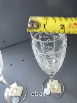 Varga Art Crystal Imperial 9.5 Water & 9 Champagne Glass Clear Store Display