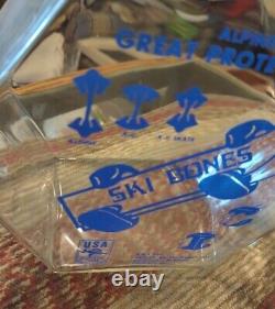 Very Rare Large Glass Counter Display Jar Advertising Ski Bones