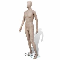 VidaXL Adult Male Full Size Man Round Head Store Mannequin with Stand Display