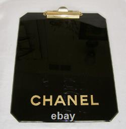 Vint. Chanel Instore Advertising Sturdy Black Lucite Clipboard-chamfered Corners