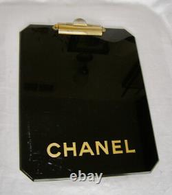 Vint. Chanel Instore Advertising Sturdy Black Lucite Clipboard-chamfered Corners