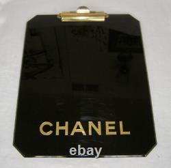 Vint. Chanel Instore Advertising Sturdy Black Lucite Clipboard-chamfered Corners