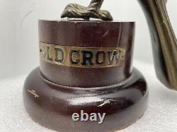 Vintage 11 Old Crow Kentucky Whiskey Bar Store Brass Display Advertisement