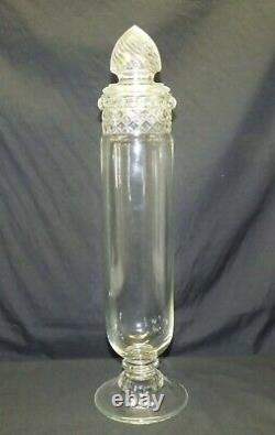 Vintage 19.5 Clear Glass Apothecary Candy Drug Store Display Jar Show Globe