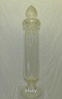 Vintage 19.5 Clear Glass Apothecary Candy Drug Store Display Jar Show Globe