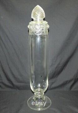 Vintage 19.5 Clear Glass Apothecary Candy Drug Store Display Jar Show Globe