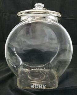 Vintage 1920 Store Advertising Display Planters Peanuts Glass Countertop Jar