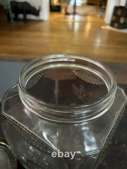 Vintage 1920`s-30s Lik-Em Nuts General Store Counter Display Jar EMBOSSED