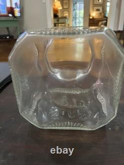 Vintage 1920`s-30s Lik-Em Nuts General Store Counter Display Jar EMBOSSED