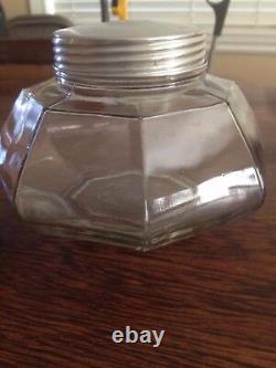 Vintage 1922 ARIDOR Glass Tobacco Candy Jar with Lid for Store Display Hummidor