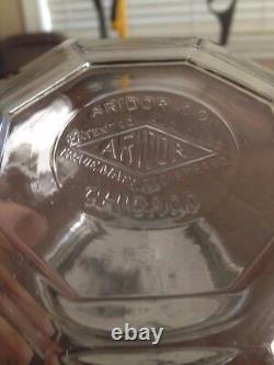 Vintage 1922 ARIDOR Glass Tobacco Candy Jar with Lid for Store Display Hummidor