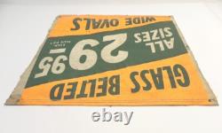 Vintage 1930's-1940's Dealer Sign Glass Bleted All Sizes 29.95 Wide Ovals Used