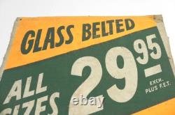 Vintage 1930's-1940's Dealer Sign Glass Bleted All Sizes 29.95 Wide Ovals Used