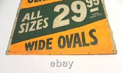 Vintage 1930's-1940's Dealer Sign Glass Bleted All Sizes 29.95 Wide Ovals Used