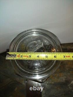 Vintage 1930's Hexagonal Mr. Peanut Planters Glass Jar Store Display